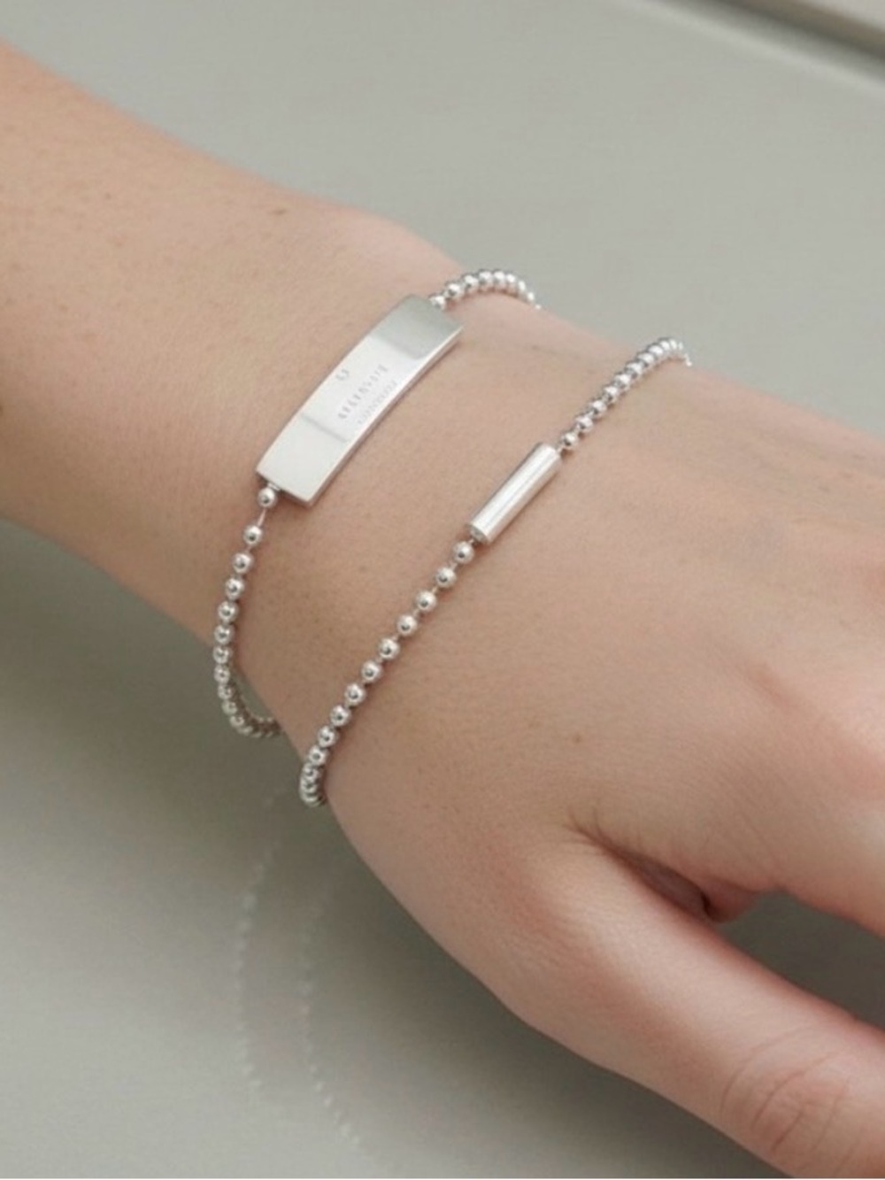Gucci 925 Sterling Silver Ball-Chain Bar Bracelet - Picture 7 of 11